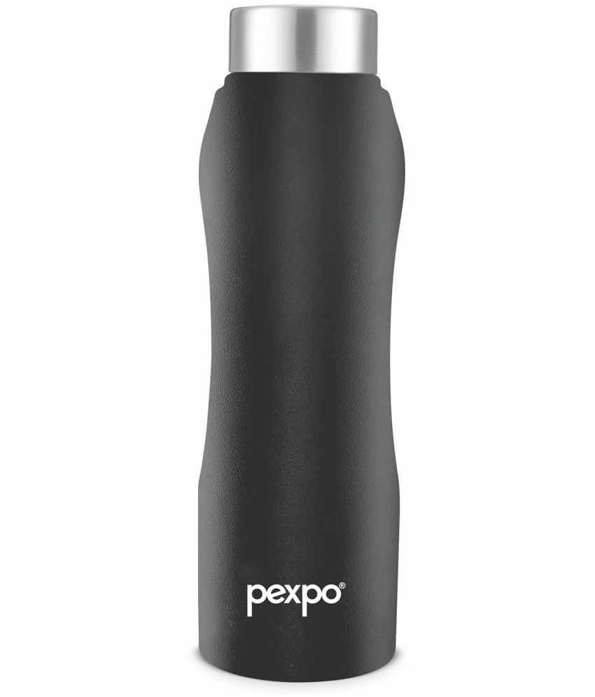     			Pexpo Stainless Steel Fridge Water Bottle Black Fridge Water Bottle 750 ml mL ( Set of 1 )