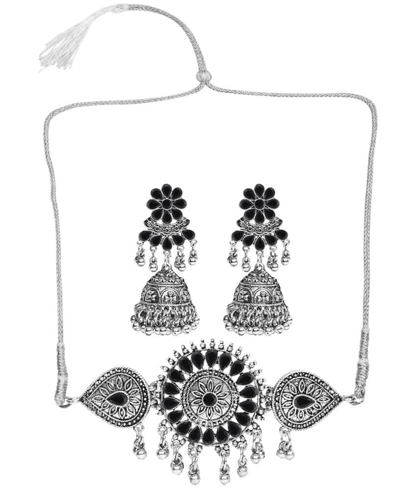     			Sunhari Jewels Black Alloy Necklace Set ( Pack of 1 )