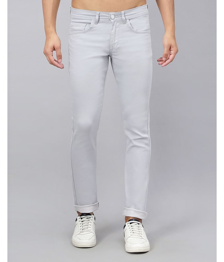     			TCI True Colors Of India Slim Fit Cuffed Hem Men's Jeans - Light Grey ( Pack of 1 )