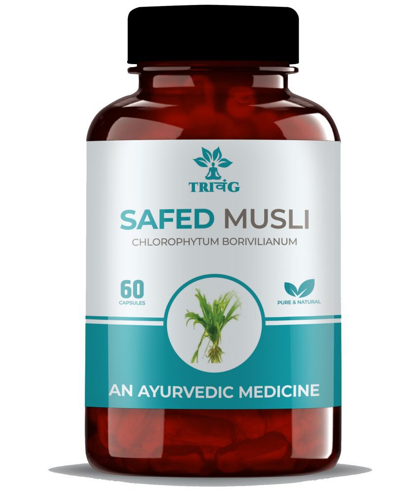    			Trivang by Vedrisi Premium Safed Musli 60 Capsules 500mg Each | Supports Immunity, Improves Strength, Provides Energy Level, Enhances Sports Performance (PACK OF 1)