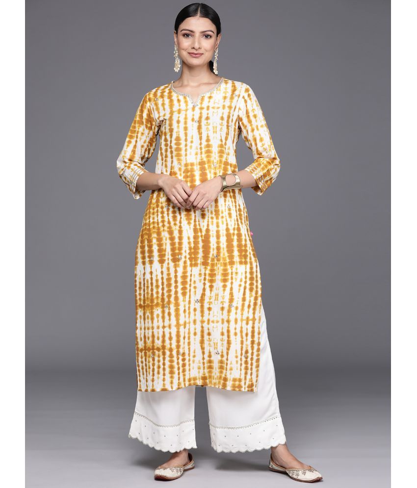     			Varanga Cotton Dyed Straight Women's Kurti - Mustard ( Pack of 1 )