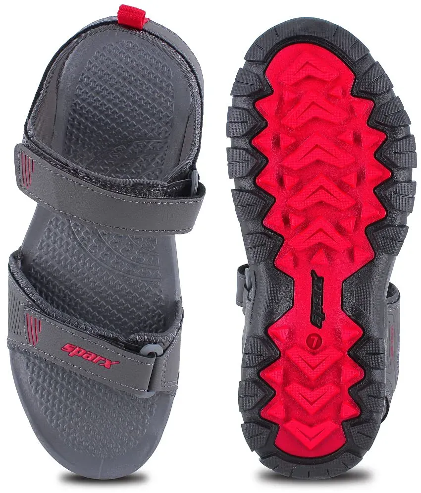 Sparx Brand Men's SS-119 Chappal/Sandal/Flip Flop (Black/Grey) :: RAJASHOES