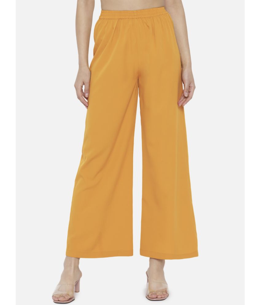     			ALL WAYS YOU Yellow Crepe Straight Women's Palazzos ( Pack of 1 )