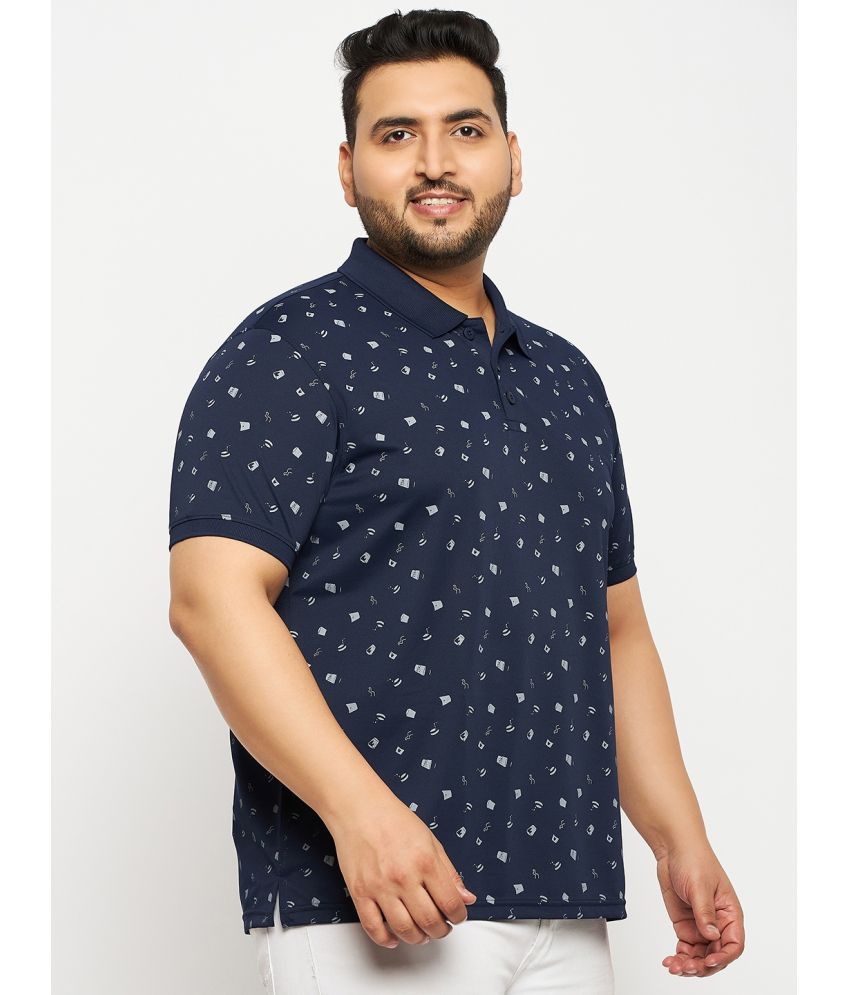     			Auxamis Cotton Blend Regular Fit Printed Half Sleeves Men's Polo T Shirt - Navy ( Pack of 1 )