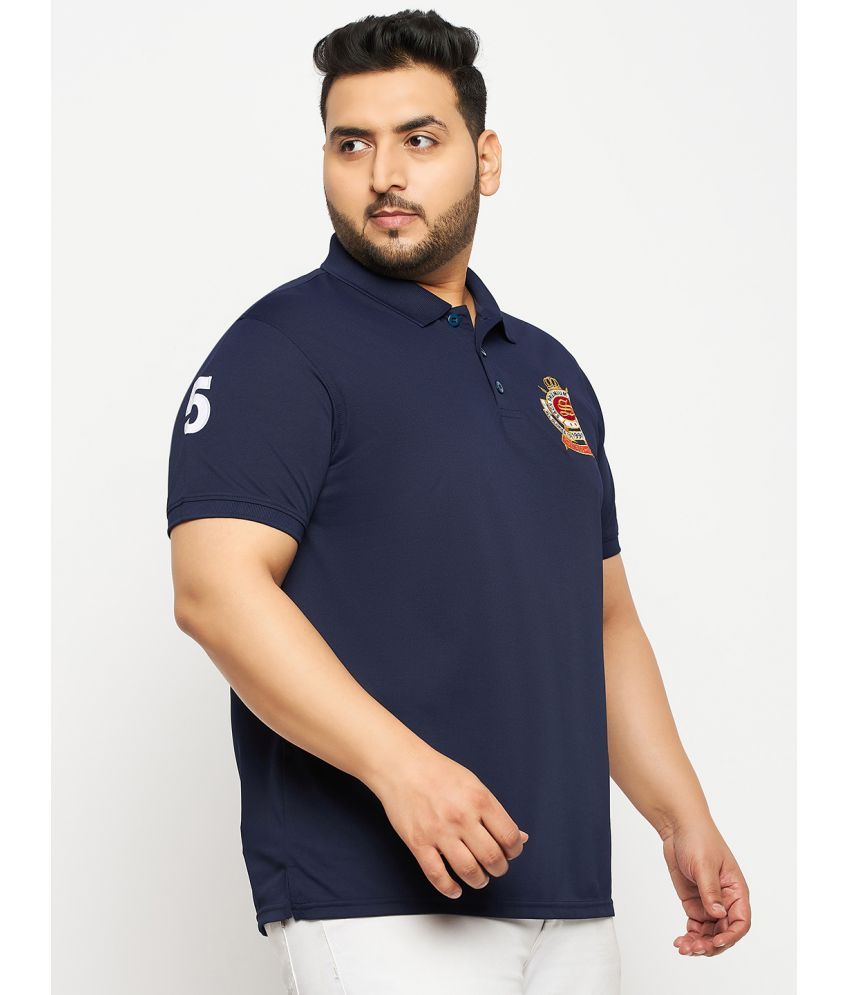     			Auxamis Cotton Blend Regular Fit Embroidered Half Sleeves Men's Polo T Shirt - Navy ( Pack of 1 )