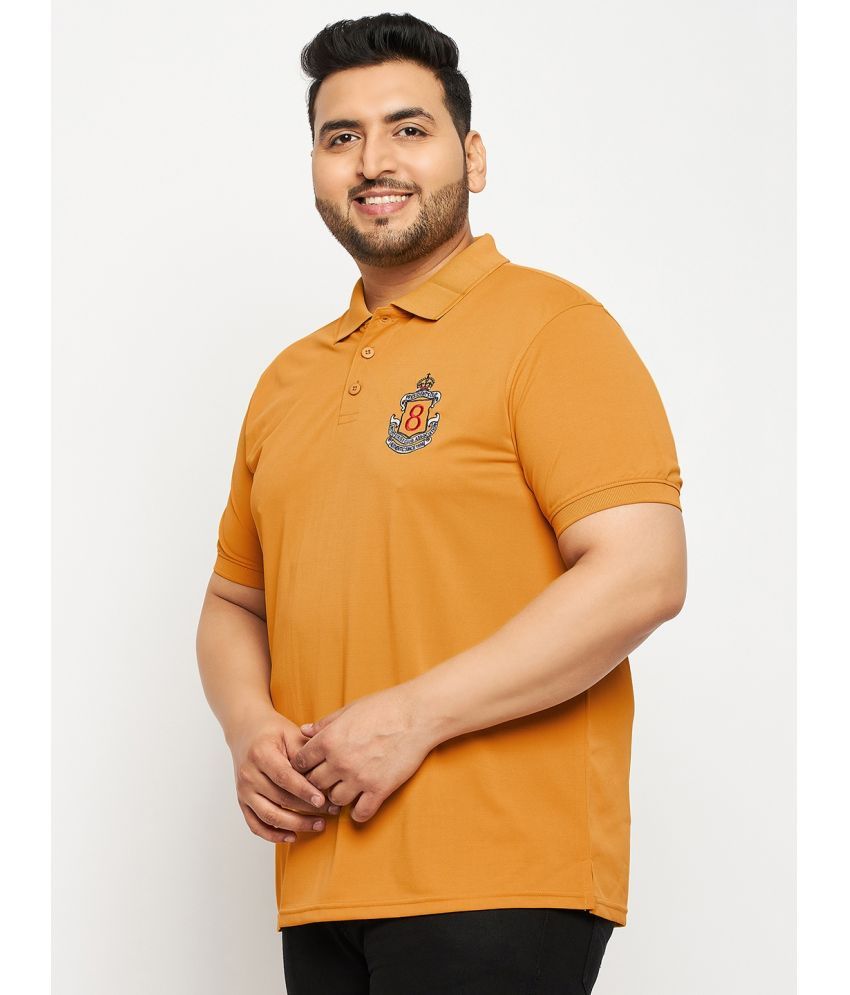     			Auxamis Cotton Blend Regular Fit Embroidered Half Sleeves Men's Polo T Shirt - Mustard ( Pack of 1 )