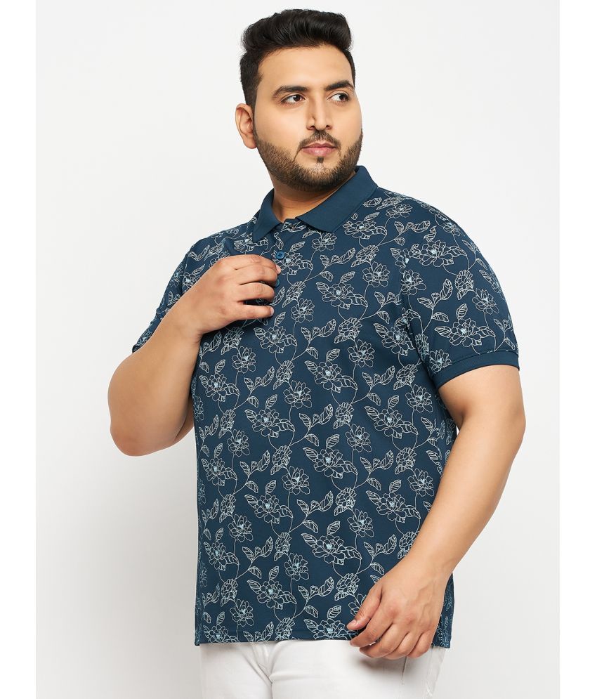     			Auxamis Cotton Blend Regular Fit Printed Half Sleeves Men's Polo T Shirt - Navy ( Pack of 1 )