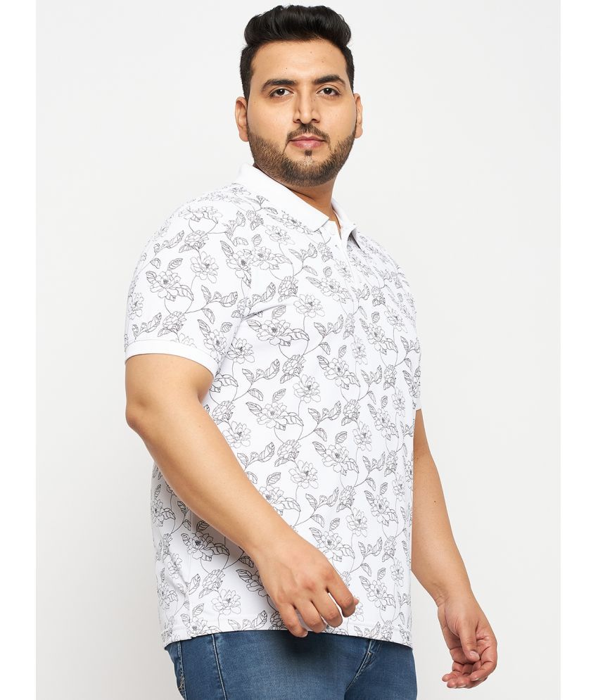     			Auxamis Pack of 1 Cotton Blend Regular Fit Printed Half Sleeves Men's Polo T Shirt ( White )