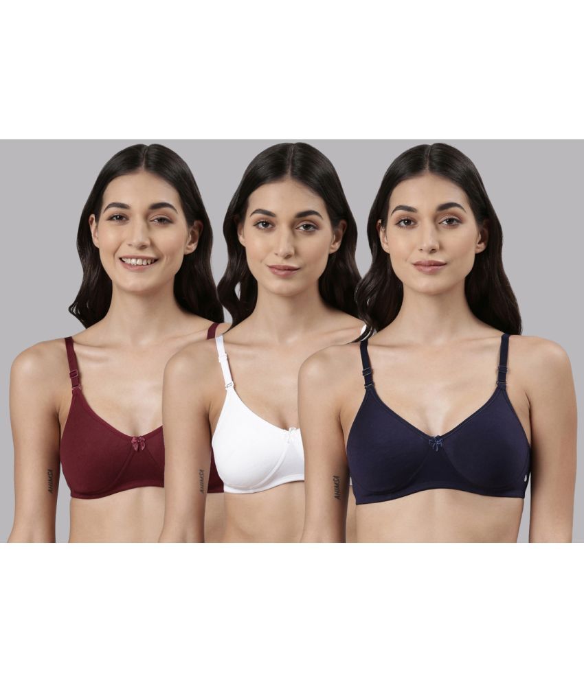     			Dollar Missy Pack of 3 Cotton Lightly Padded Women's T-Shirt Bra ( Multicolor )