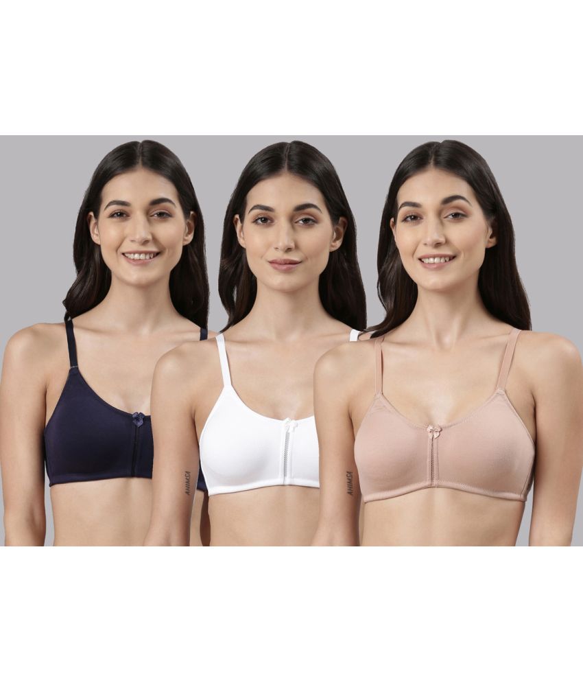     			Dollar Missy Pack of 3 Cotton Non Padded Women's Everyday Bra ( Multicolor )