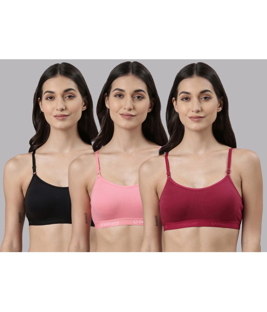     			Dollar Missy Multicolor Cotton Non Padded Women's Bralette Bra ( Pack of 3 )