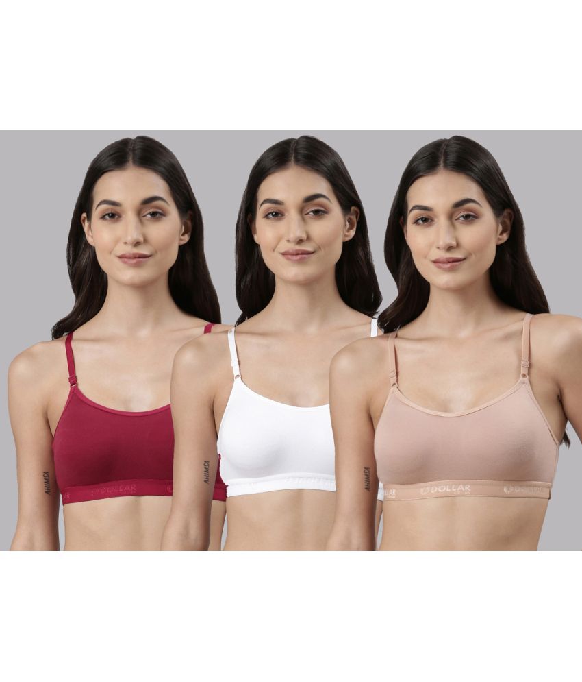     			Dollar Missy Multicolor Cotton Non Padded Women's Bralette Bra ( Pack of 3 )