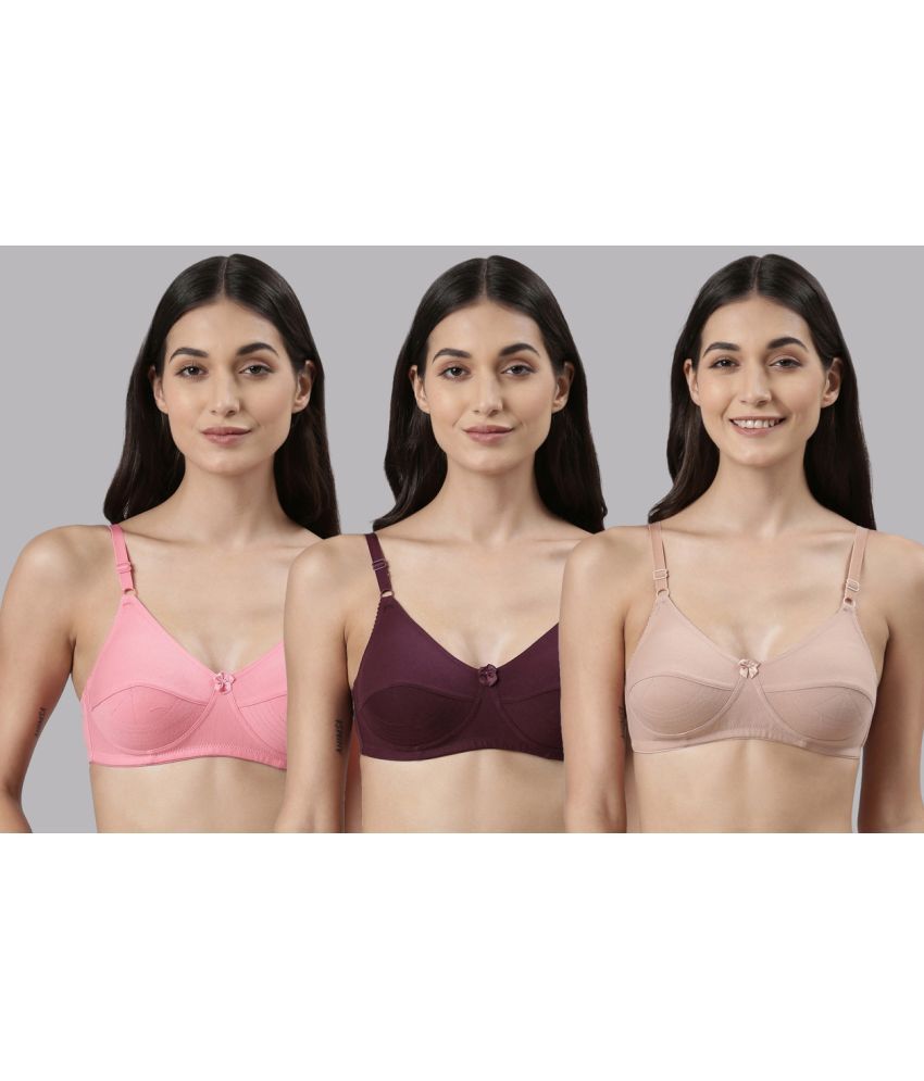     			Dollar Missy Multicolor Cotton Non Padded Women's Everyday Bra ( Pack of 3 )