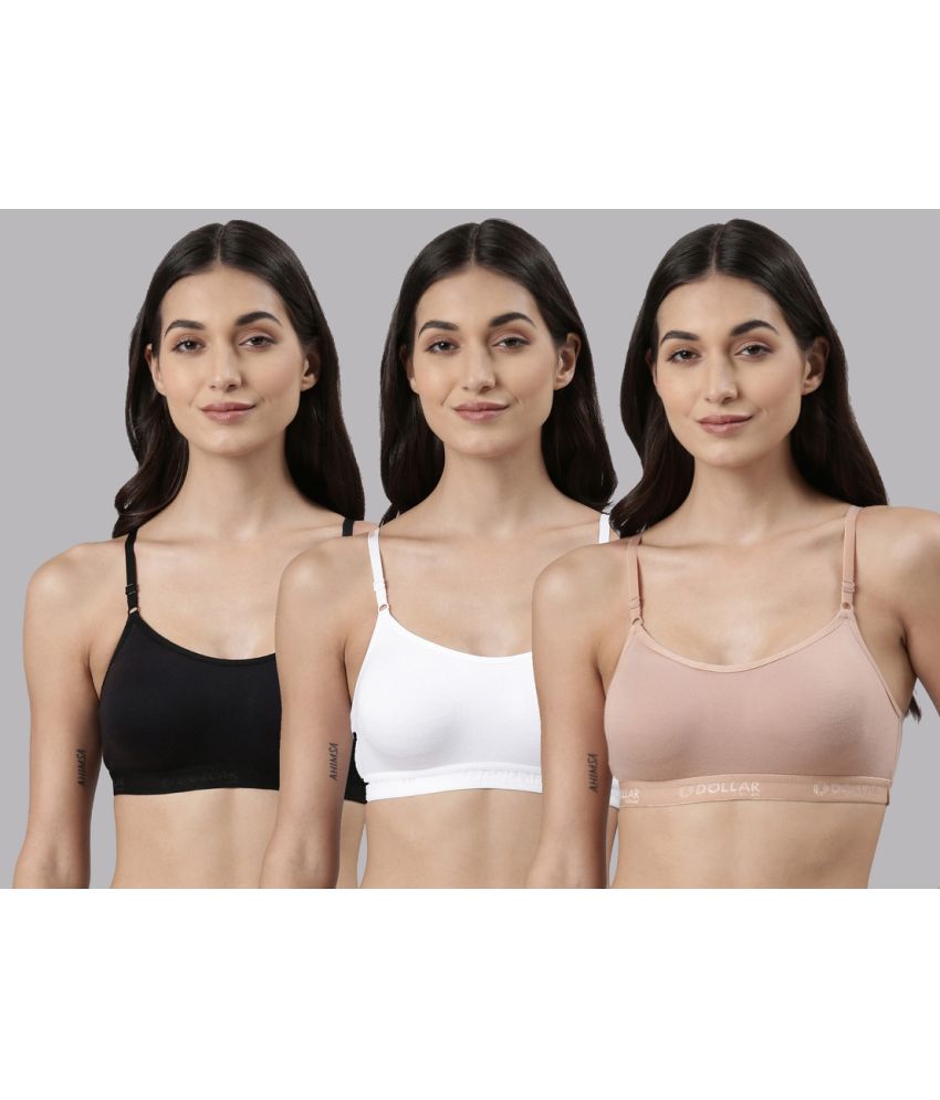     			Dollar Missy Multicolor Cotton Non Padded Women's Bralette Bra ( Pack of 3 )