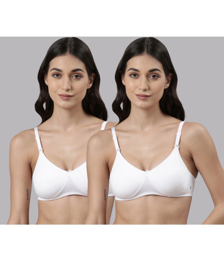     			Dollar Missy Pack of 2 Cotton Lightly Padded Women's T-Shirt Bra ( White )