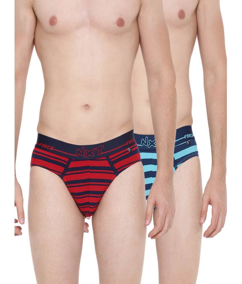     			Force NXT Pack of 2 Cotton Men's Briefs ( Multicolor )  Flexz Streak