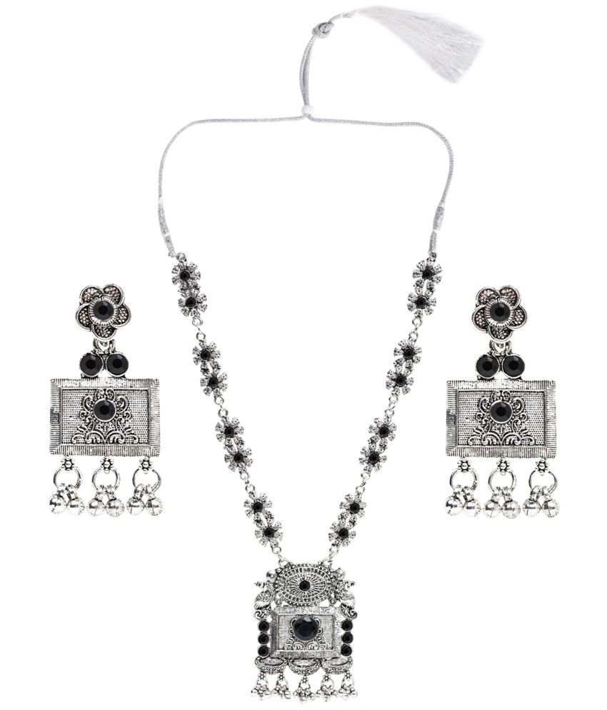     			Sunhari Jewels Black German Necklace Set ( Pack of 1 )