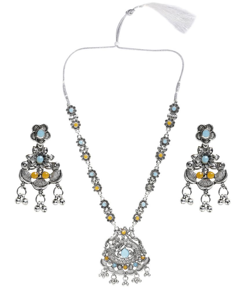     			Sunhari Jewels Multi Color German Necklace Set ( Pack of 1 )