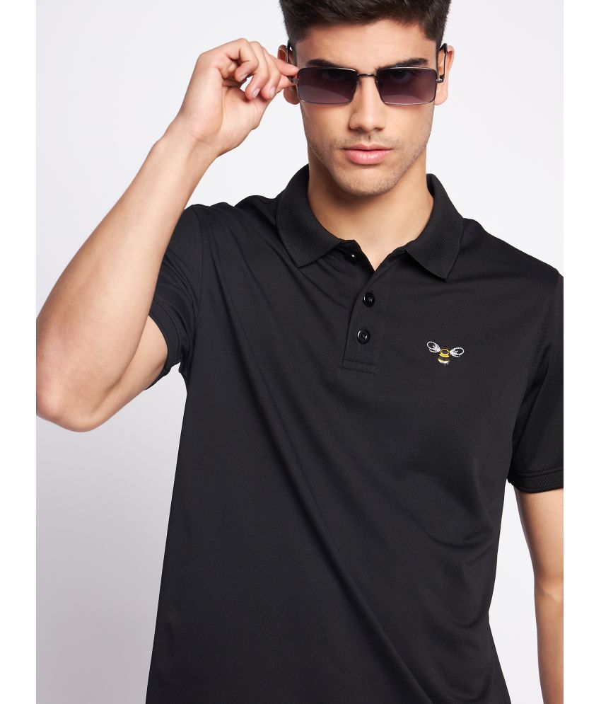     			Auxamis Cotton Blend Regular Fit Solid Half Sleeves Men's Polo T Shirt - Black ( Pack of 1 )