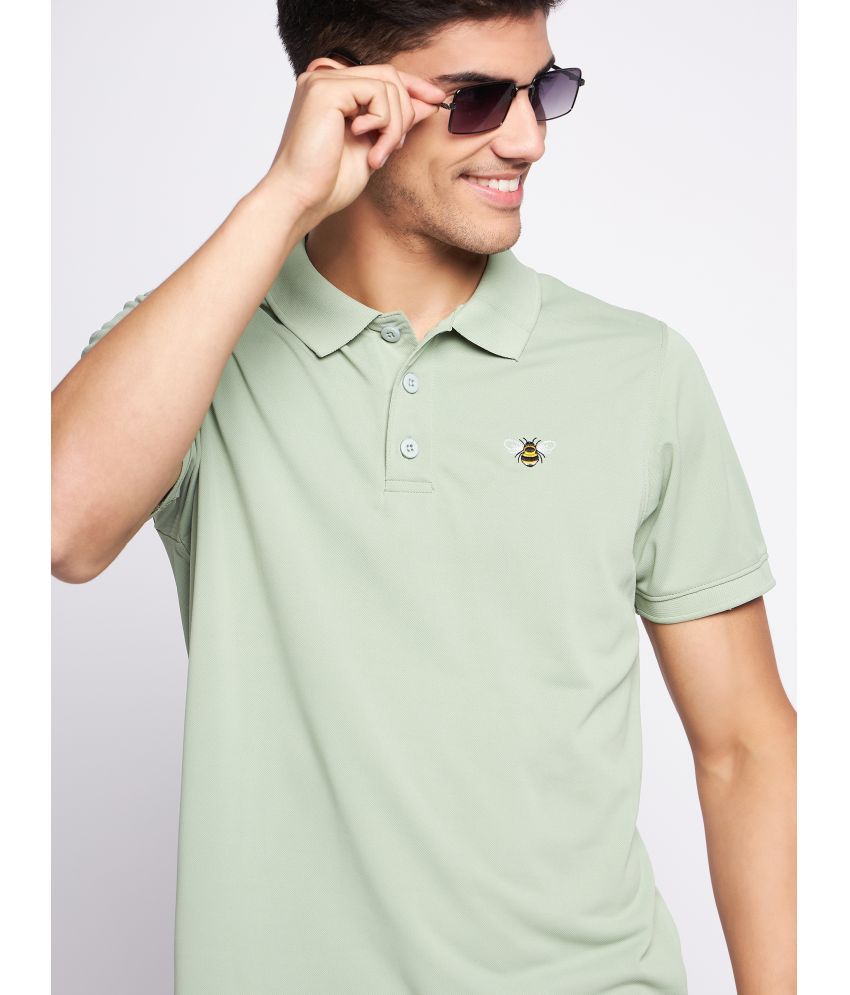     			Auxamis Cotton Blend Regular Fit Solid Half Sleeves Men's Polo T Shirt - Sea Green ( Pack of 1 )