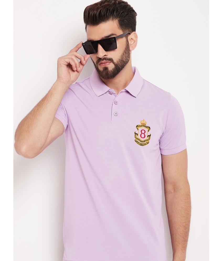     			Auxamis Cotton Blend Regular Fit Embroidered Half Sleeves Men's Polo T Shirt - Lavender ( Pack of 1 )