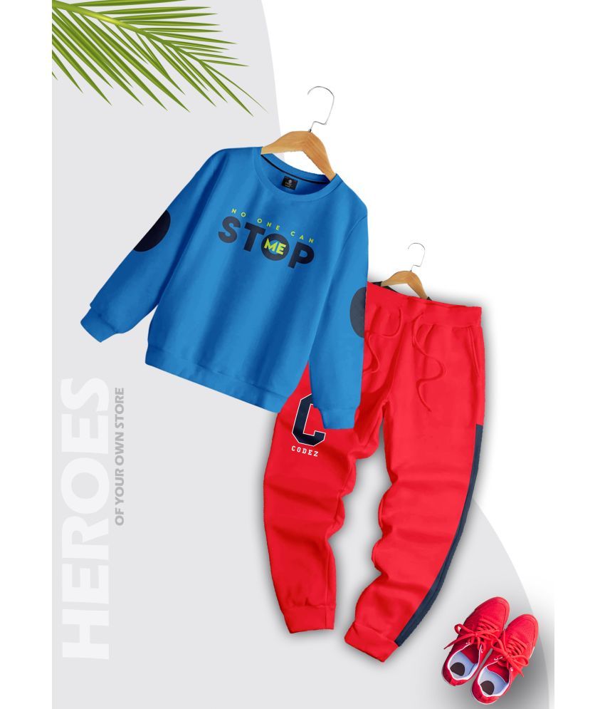     			CODEZ Multicolor Fleece Boys Sweatshirt & Trackpant ( Pack of 1 )