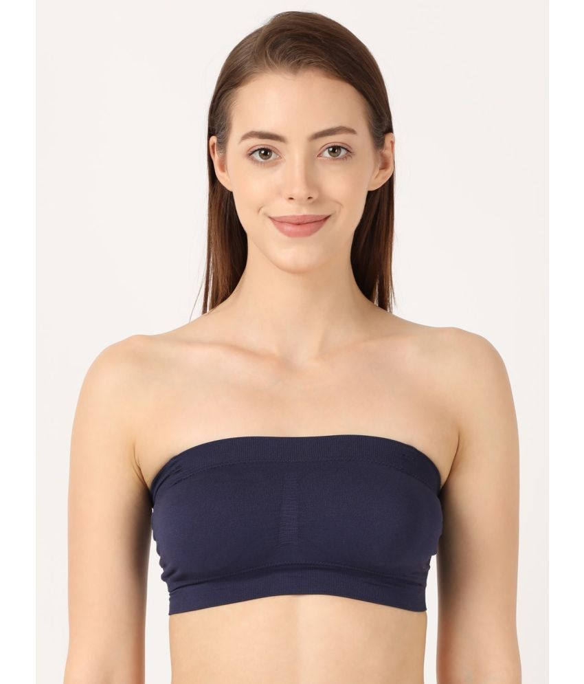     			Jockey 1545 Wirefree Padded Micro Touch Nylon Elastane Full Coverage Bandeau Bra - Classic Navy