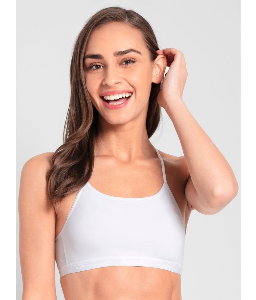     			Jockey 1351 Super Combed Cotton Elastane Multiway Styled Crop Top - White