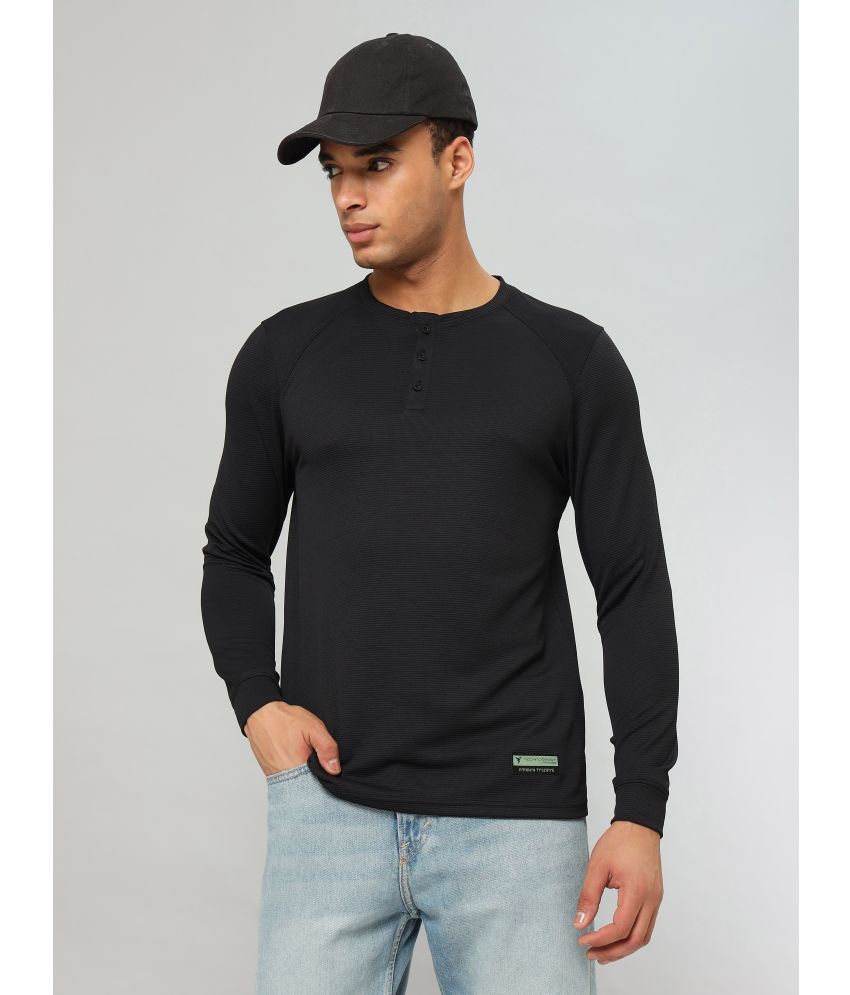     			Technosport Black Polyester Slim Fit Men's Sports T-Shirt ( Pack of 1 )