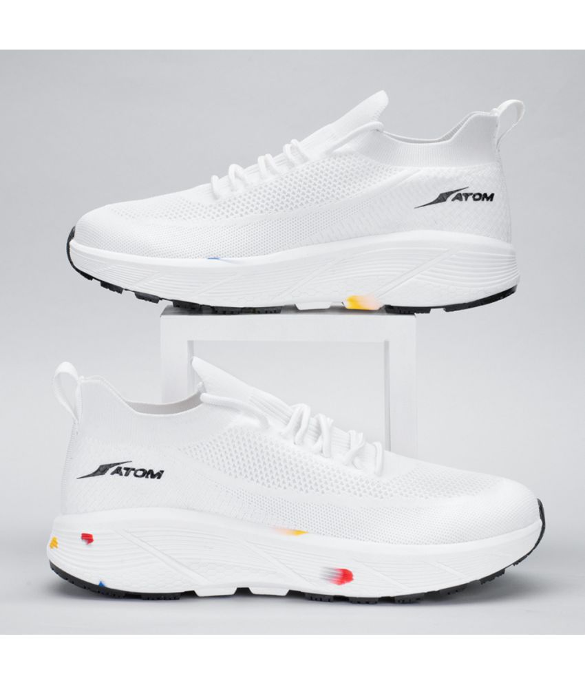     			atom White Men's Sports Running Shoes