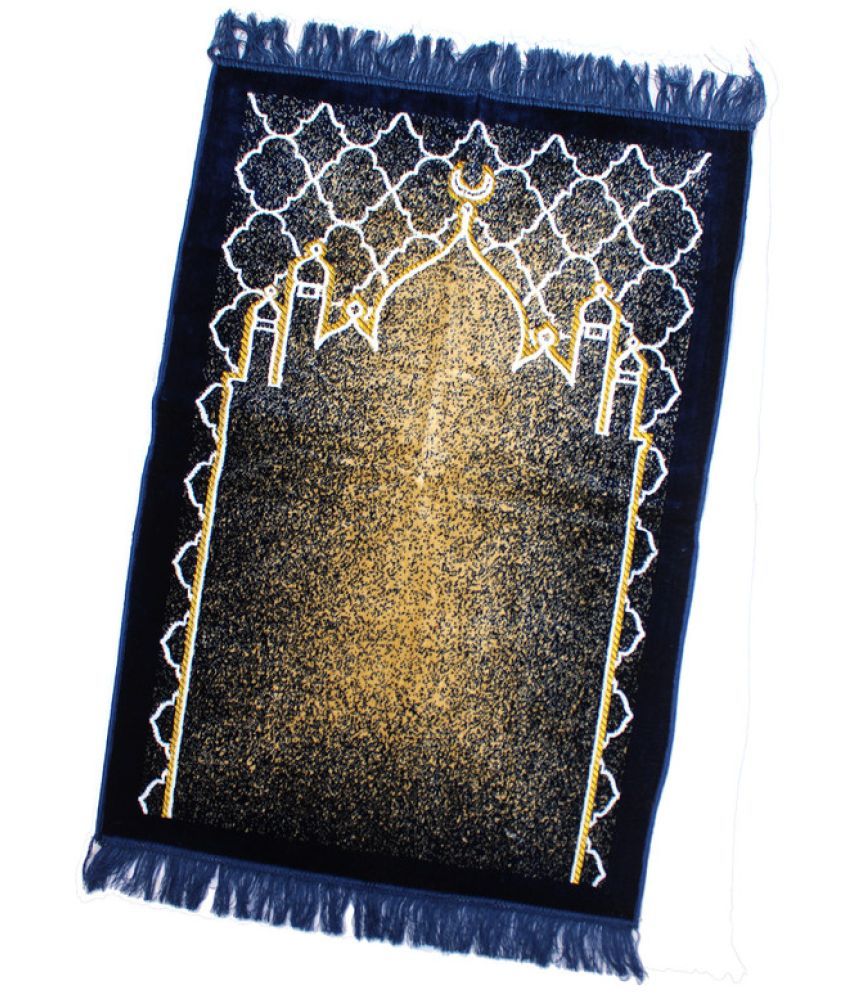     			ADIRNY Blue Single Regular Velvet Prayer Mat ( 110 X 70 cm )