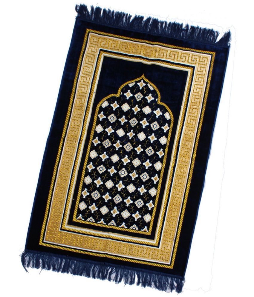     			ADIRNY Blue Single Regular Velvet Prayer Mat ( 110 X 70 cm )