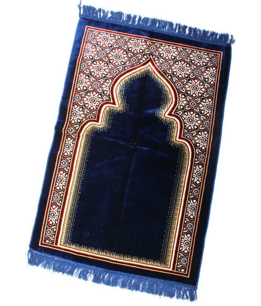     			ADIRNY Blue Single Regular Velvet Prayer Mat ( 110 X 70 cm )