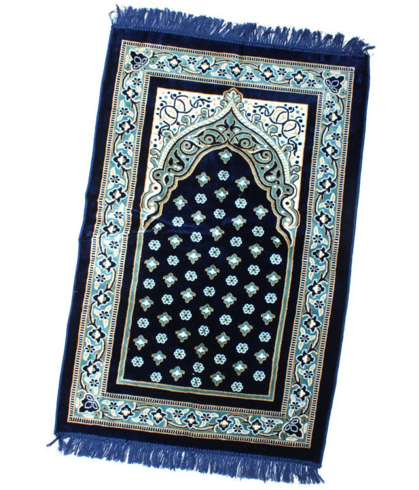     			ADIRNY Blue Single Regular Velvet Prayer Mat ( 110 X 70 cm )