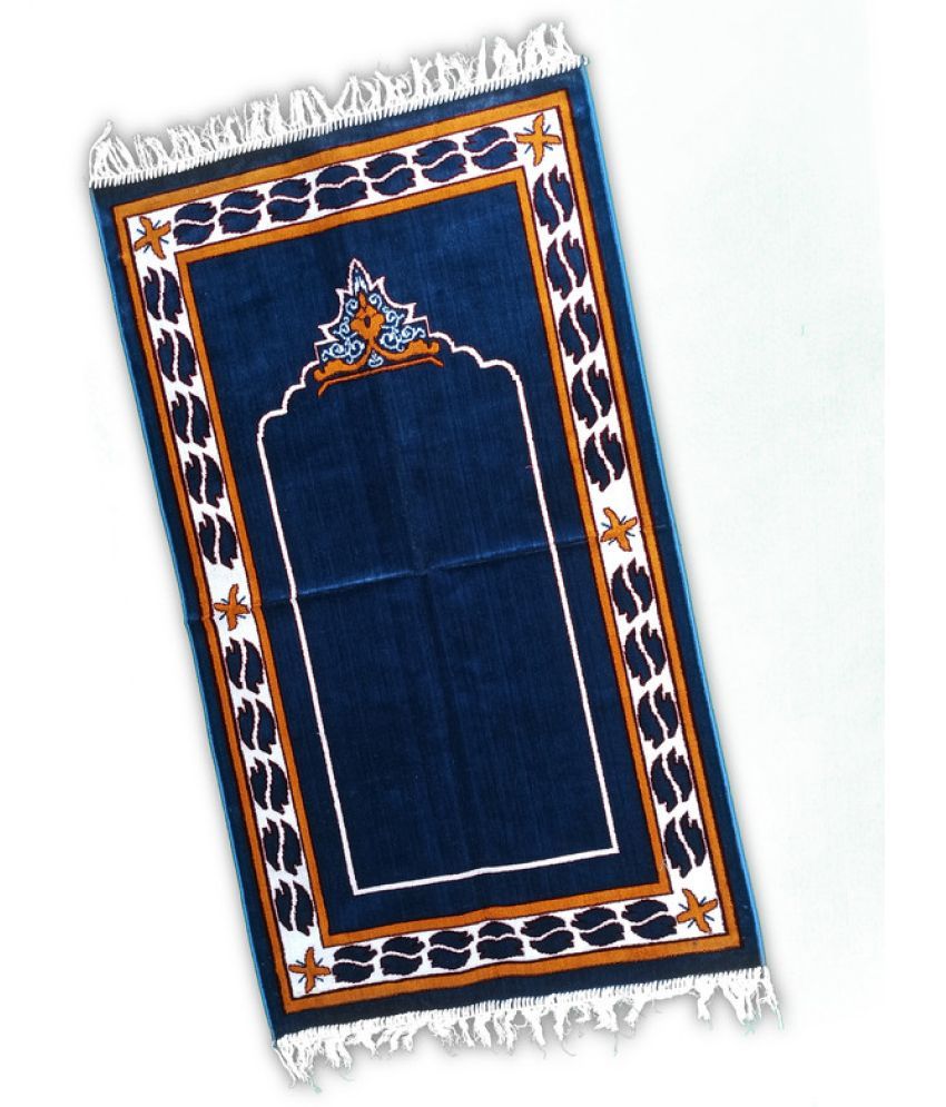     			ADIRNY Blue Single Regular Velvet Prayer Mat ( 115 X 65 cm )