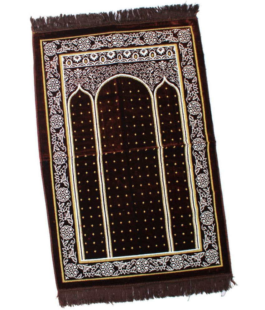     			ADIRNY Brown Single Regular Velvet Prayer Mat ( 110 X 70 cm )