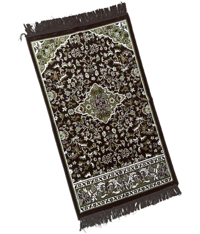     			ADIRNY Brown Single Regular Velvet Prayer Mat ( 115 X 65 cm )