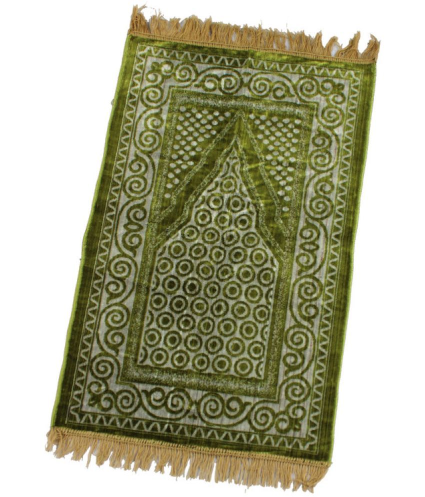     			ADIRNY Green Single Regular Velvet Prayer Mat ( 110 X 70 cm )