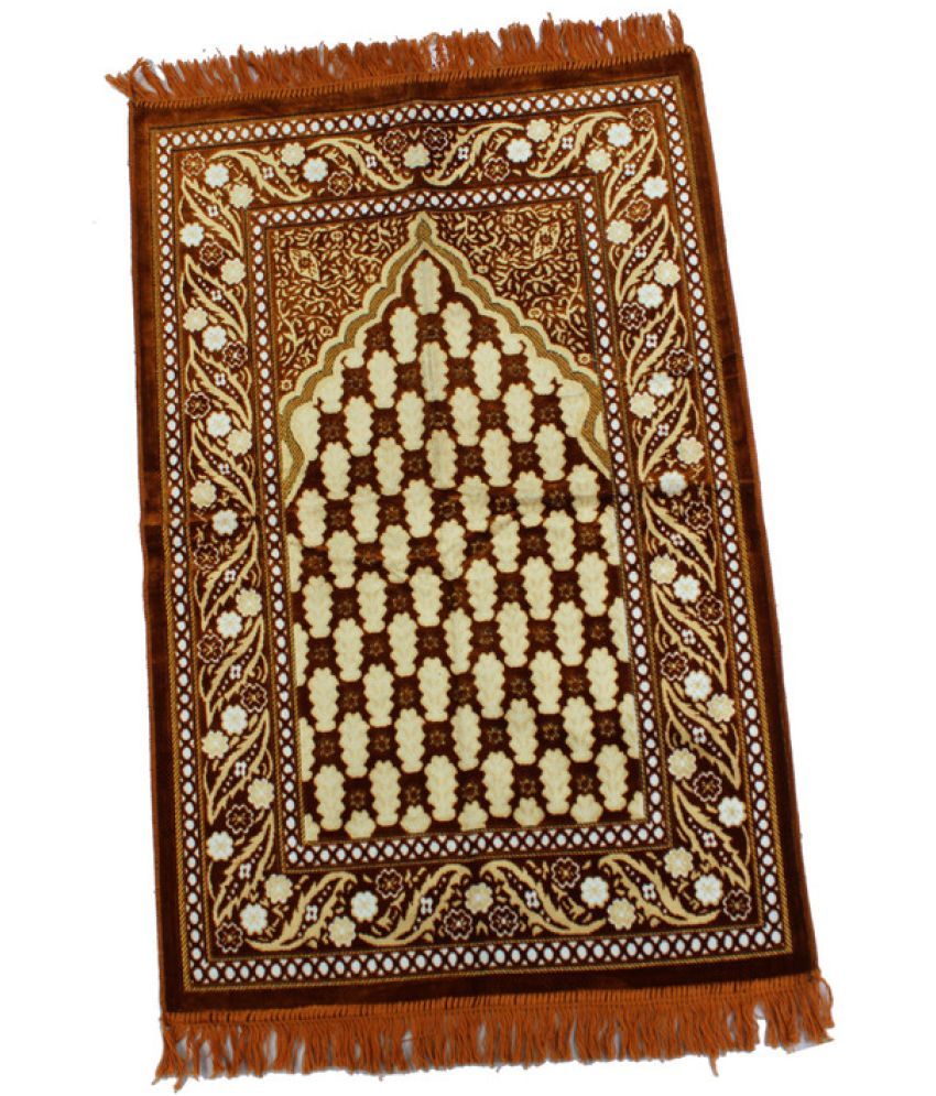     			ADIRNY Orange Single Regular Velvet Prayer Mat ( 110 X 70 cm )