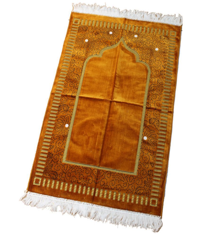     			ADIRNY Orange Single Regular Velvet Prayer Mat ( 110 X 70 cm )