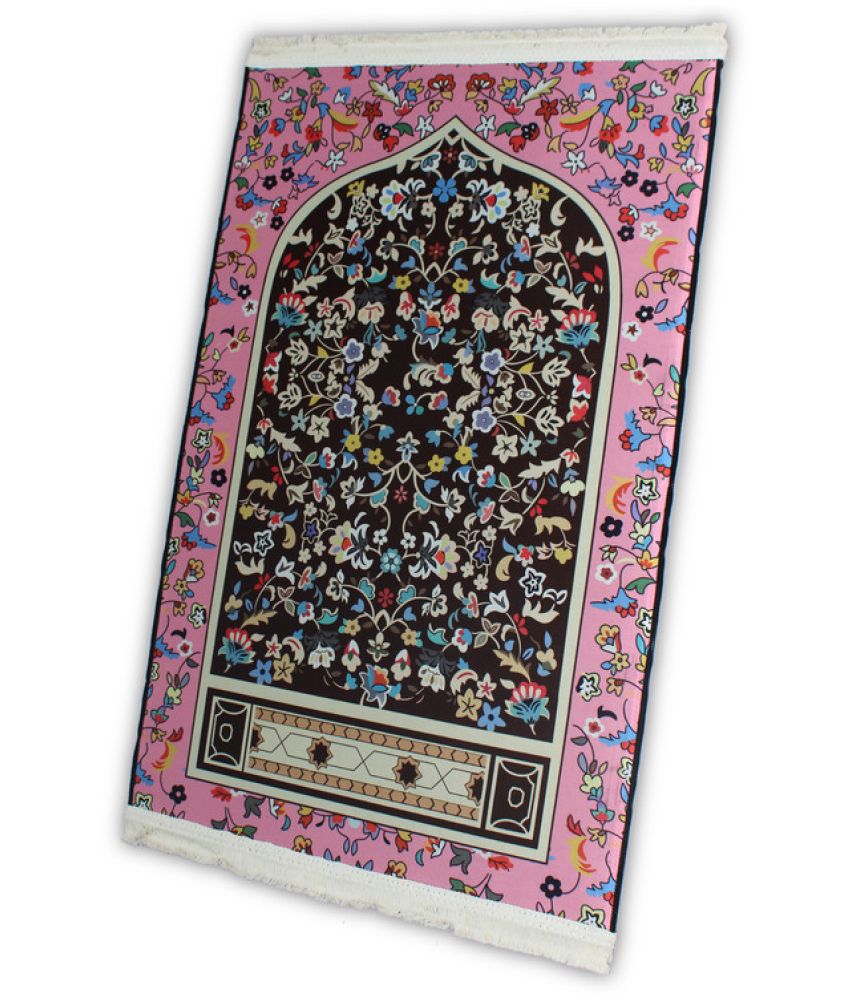     			ADIRNY Pink Single Regular Poly Cotton Prayer Mat ( 110 X 70 cm )