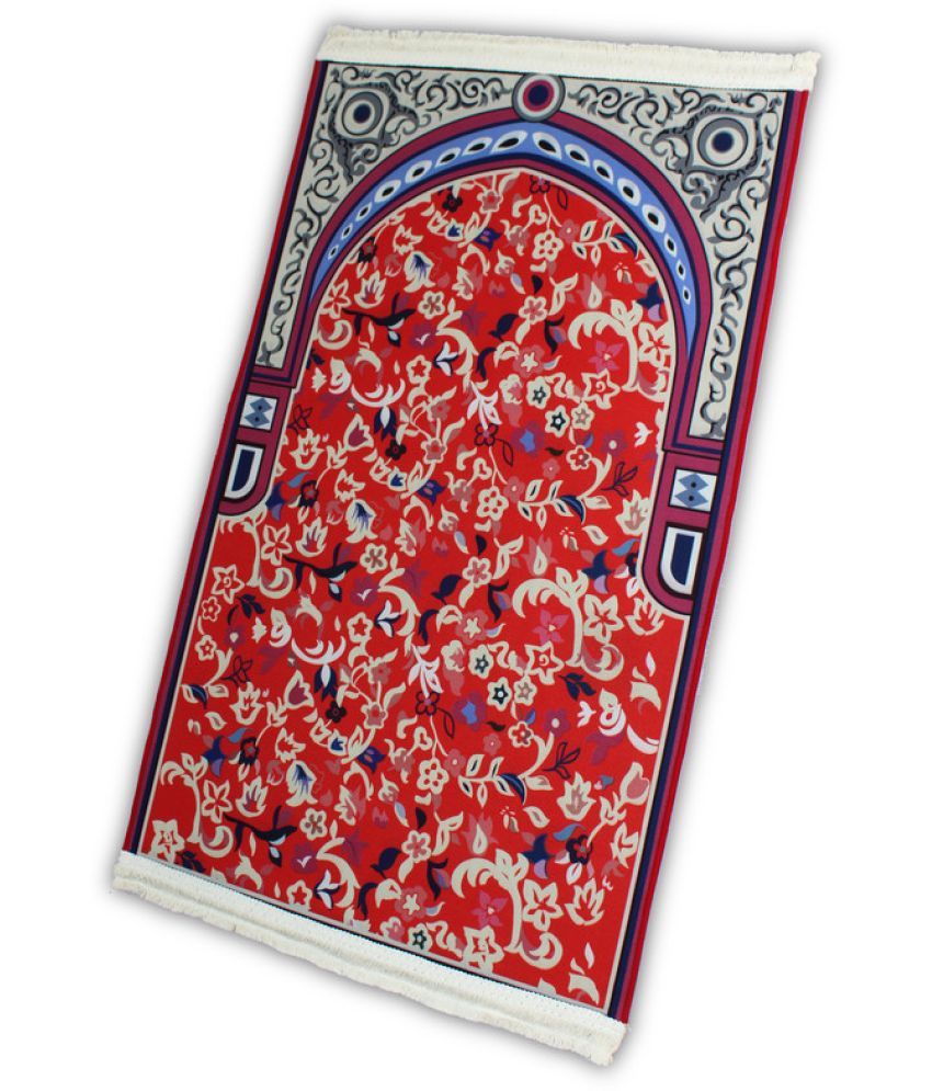     			ADIRNY Red Single Regular Poly Cotton Prayer Mat ( 110 X 70 cm )