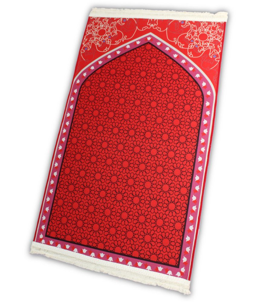     			ADIRNY Red Single Regular Poly Cotton Prayer Mat ( 110 X 70 cm )