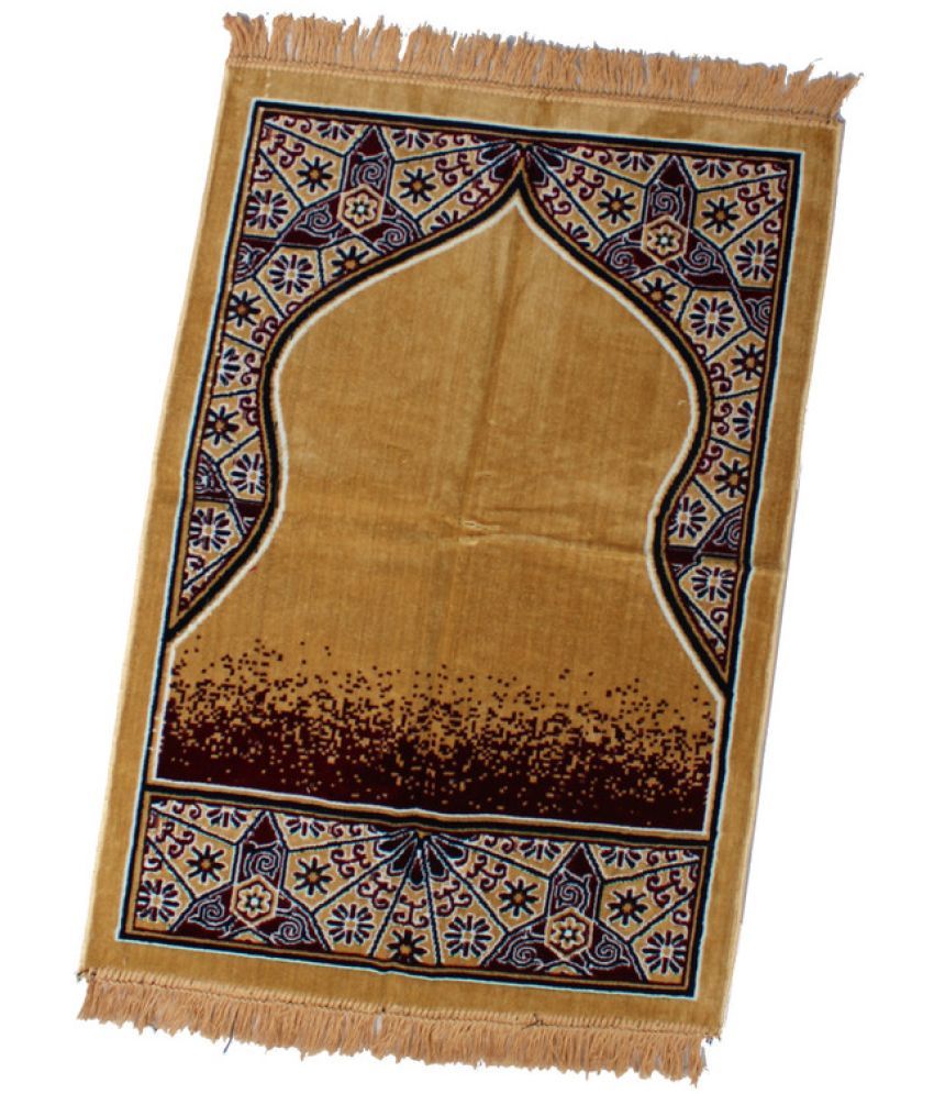     			ADIRNY Yellow Single Regular Velvet Prayer Mat ( 110 X 70 cm )