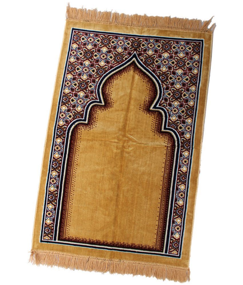     			ADIRNY Yellow Single Regular Velvet Prayer Mat ( 110 X 70 cm )