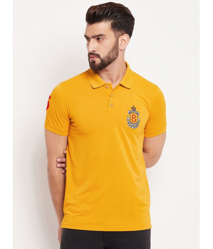     			Auxamis Cotton Blend Regular Fit Solid Half Sleeves Men's Polo T Shirt - Mustard ( Pack of 1 )