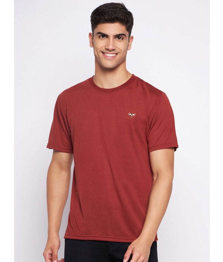     			Auxamis Cotton Blend Regular Fit Solid Half Sleeves Men's T-Shirt - Rust ( Pack of 1 )