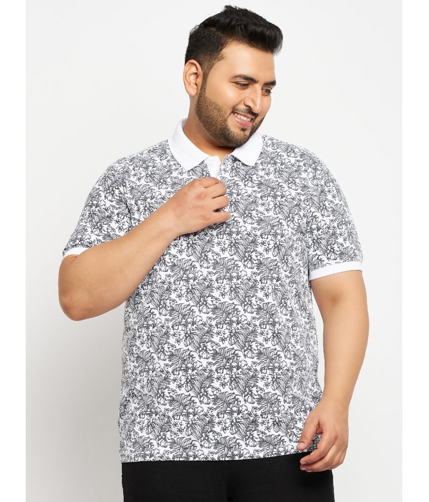     			Auxamis Cotton Blend Regular Fit Printed Half Sleeves Men's Polo T Shirt - White ( Pack of 1 )