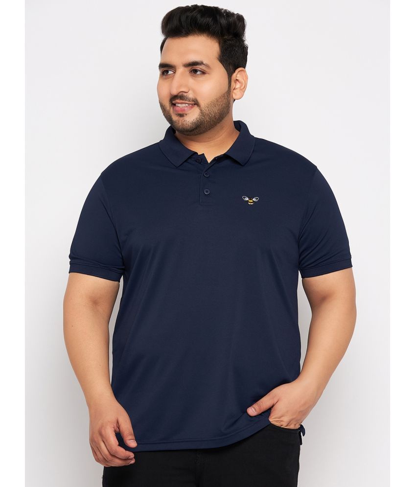     			Auxamis Pack of 1 Cotton Blend Regular Fit Solid Half Sleeves Men's Polo T Shirt ( Navy Blue )