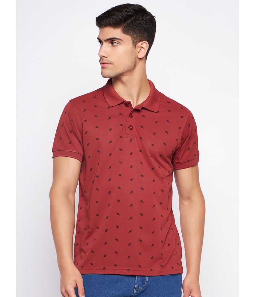     			Auxamis Cotton Blend Regular Fit Printed Half Sleeves Men's Polo T Shirt - Red ( Pack of 1 )